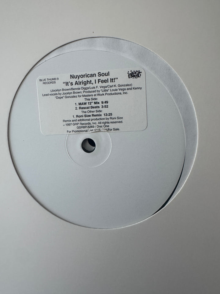 Nuyorican Soul – It's Alright, I Feel It! (Remix)(Format: 2 x Vinyl, 12", 33 ⅓ RPM, White Label, Promo, Centerlabels With Stamp & Decal) (Label:Blue Thumb Records – GSR8P-5269, Giant Step Records)